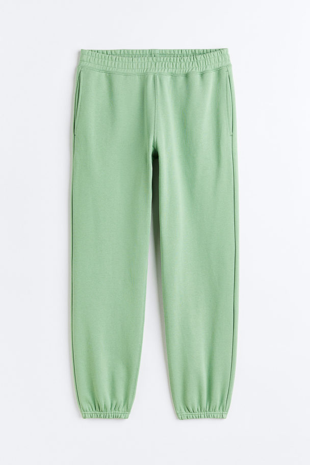 H&M Relaxed Fit Cotton Joggers Fern Green