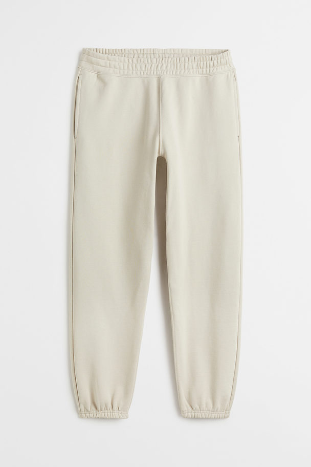 H&M Relaxed Fit Joggers I Bomull Lys Beige