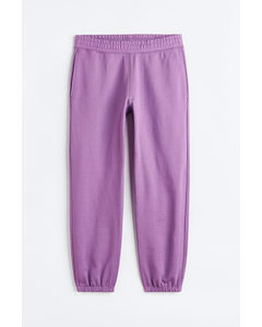Relaxed Fit Cotton Joggers Deep Lilac