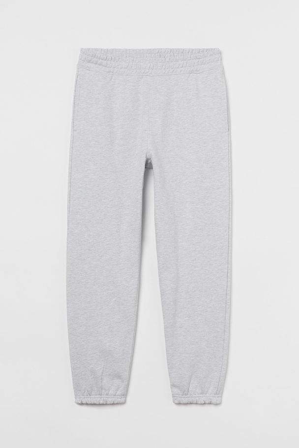 H&M Baumwolljoggers Relaxed Fit Hellgraumeliert