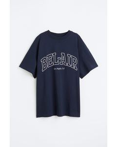 Oversized T-shirt Mørk Blå/bel-air