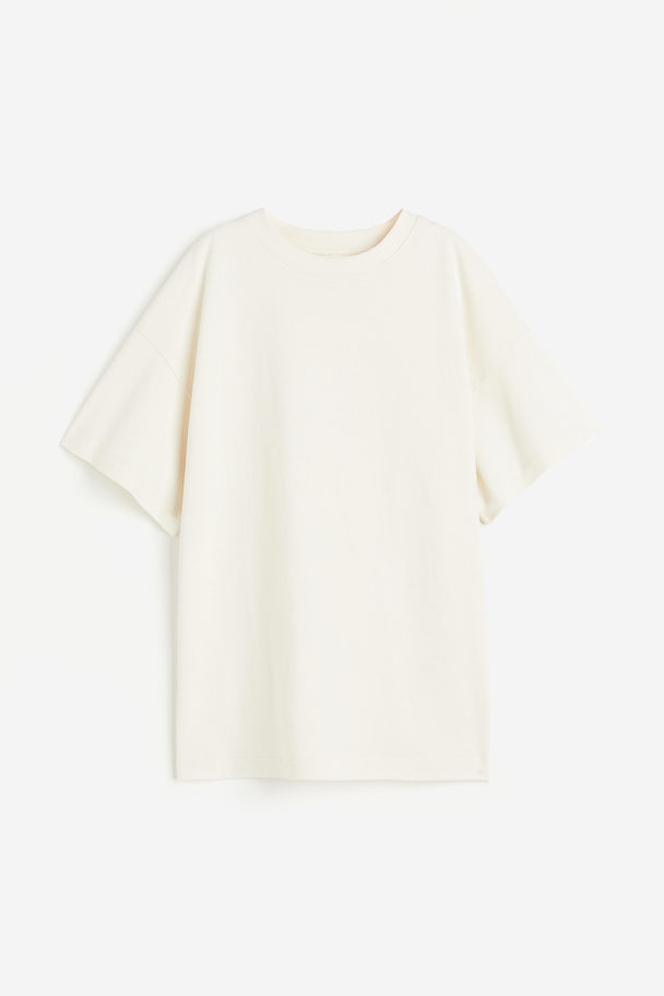 H&M Oversized T-shirt Crèmevit/reflection