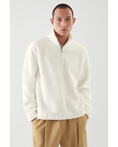 Teddy High-neck Sweatshirt Cream