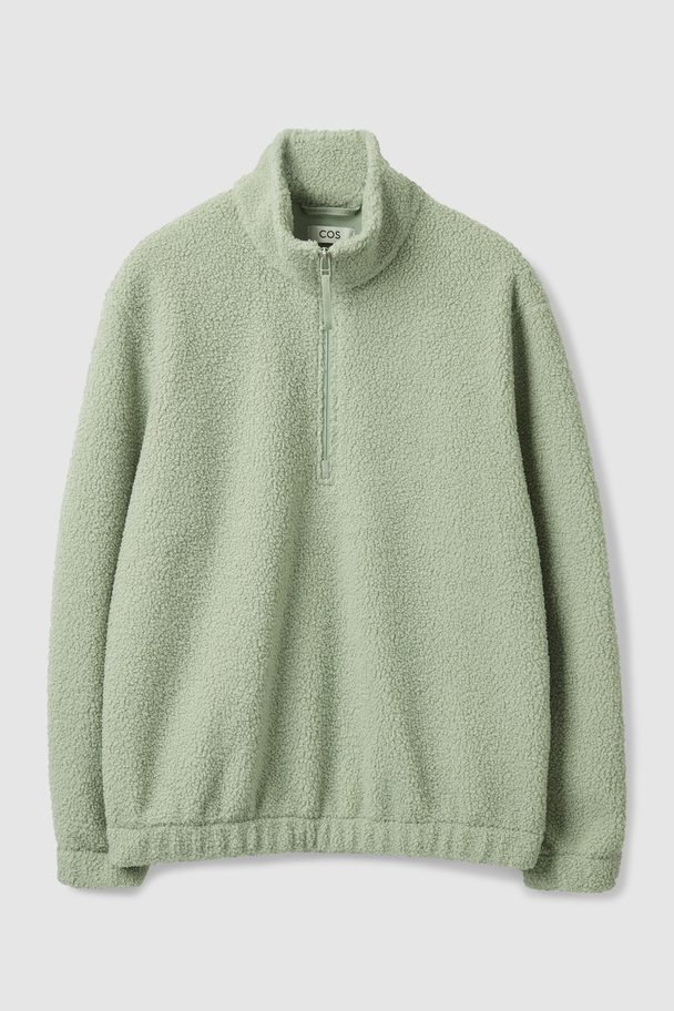 COS Teddy High-neck Sweatshirt Light Green