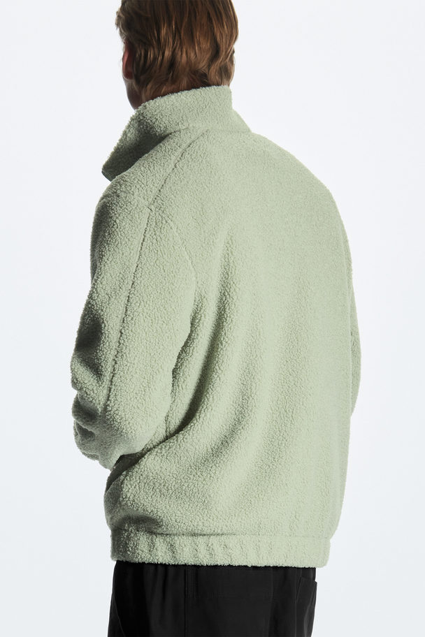 COS Teddy High-neck Sweatshirt Light Green
