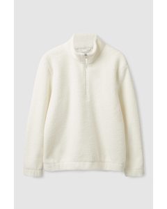 Teddy High-neck Sweatshirt Cream