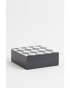 Patterned Box Black/harlequin-patterned