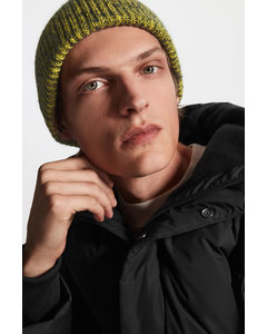 Two-tone Wool-blend Beanie Hat Bright Yellow