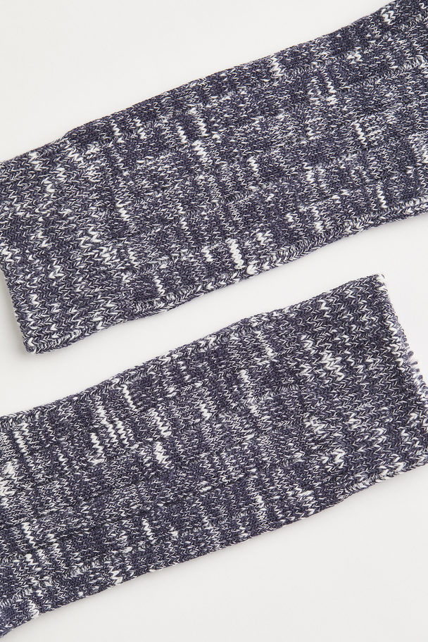 H&M Rib-knit Socks Dark Blue Marl