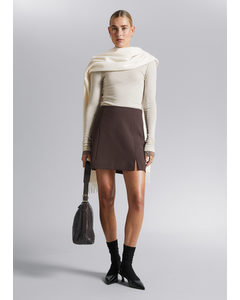 A-line Mini Skirt Brown