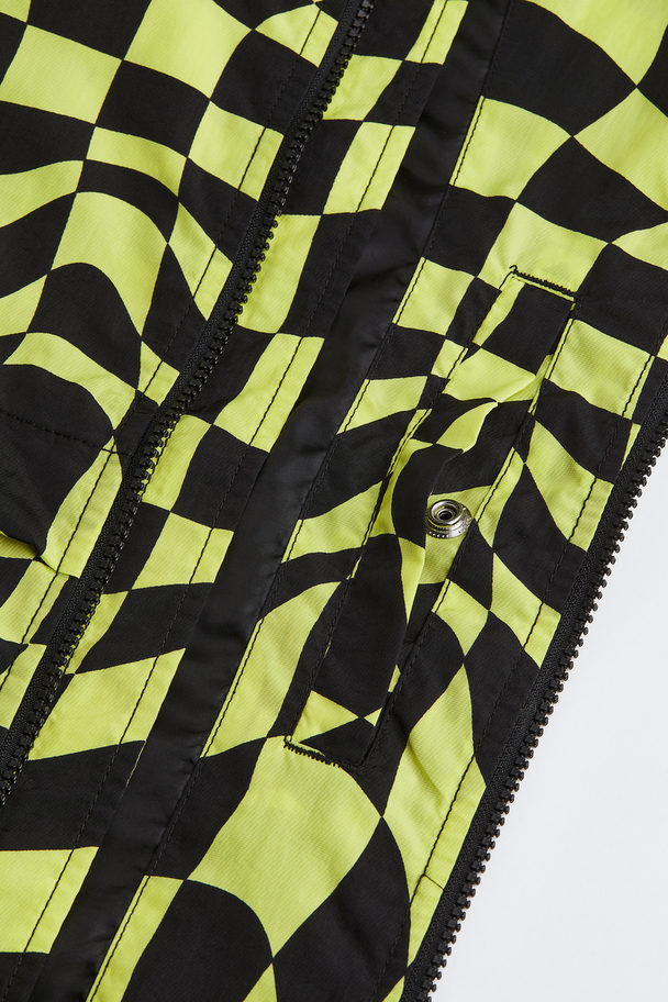 H&M Nylon Trackjacket Geel/zwart Geruit