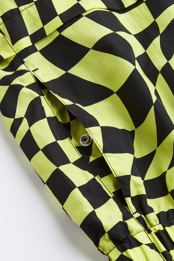 H&M Nylon Track Jacket Yellow/black Checked