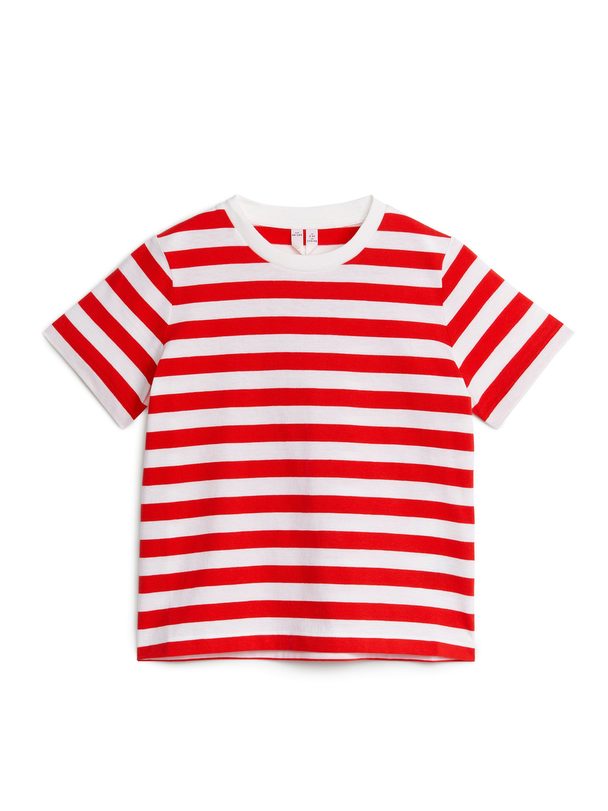 ARKET Stripete T-skjorte Rød/hvit