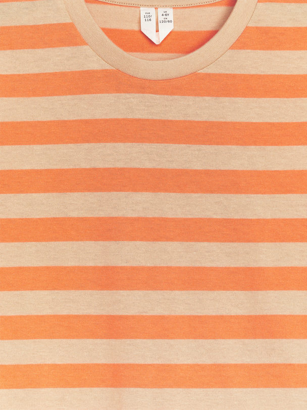 ARKET Stripete T-skjorte Beige/oransje