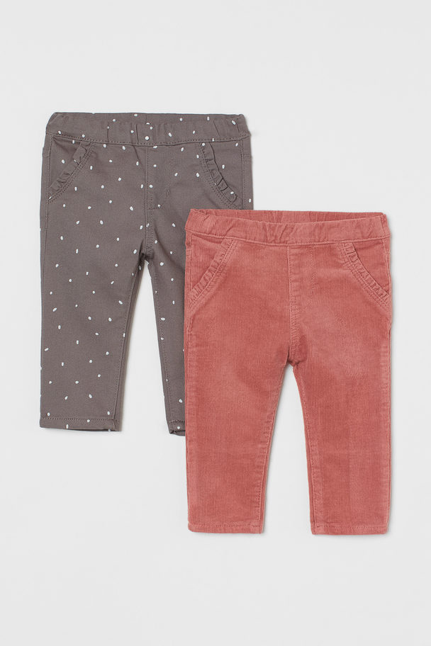 H&M 2-pack Treggings Old Rose/spotted
