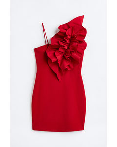 Kleid mit Applikationen Rot