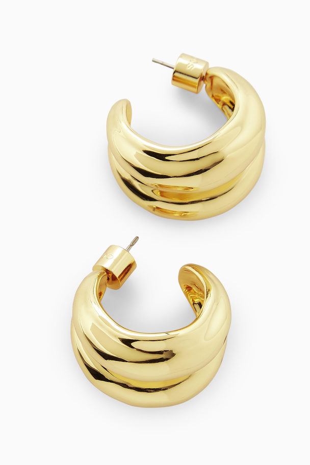 COS Layered Chunky Hoop Earrings Gold