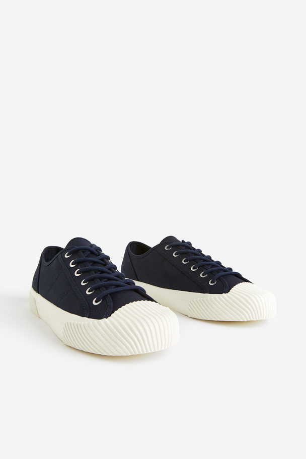 H&M Sneakers I Canvas Marineblå