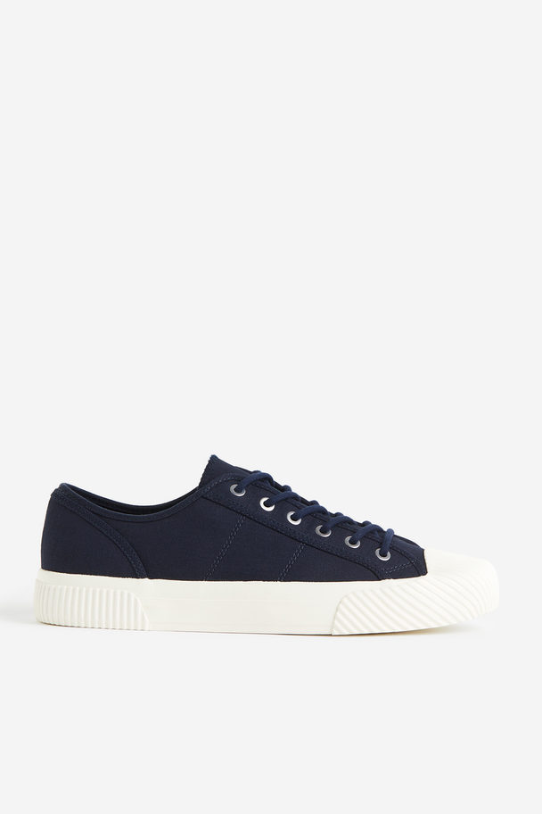 H&M Canvas Trainers Navy Blue