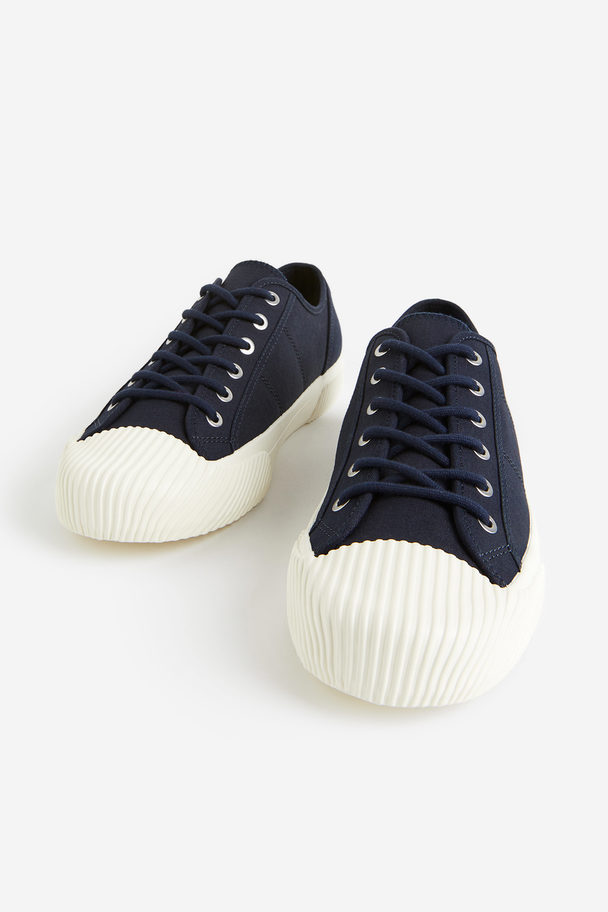 H&M Canvas Trainers Navy Blue