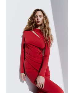 Bodycon-klänning Med Cut Out Röd