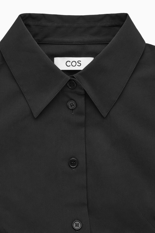 COS Waisted Mini Shirt Dress Black