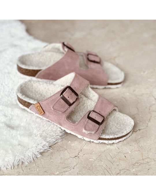 OE Shoes Cozy Pink Suede Home Slippers