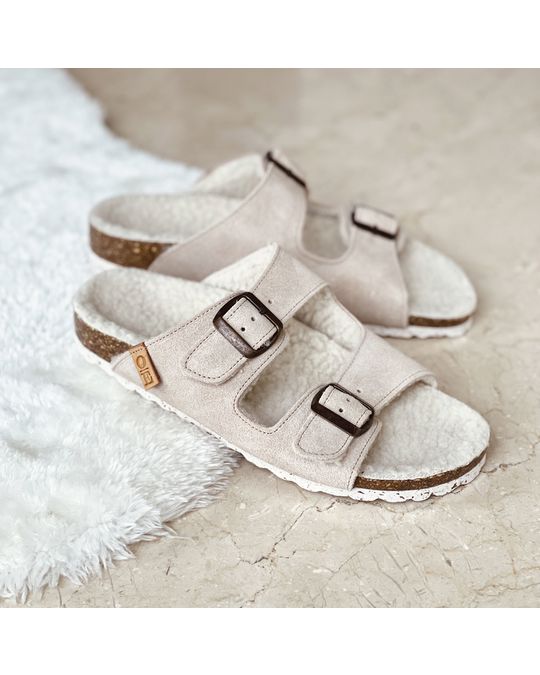OE Shoes Cozy Beige Suede Home Slippers