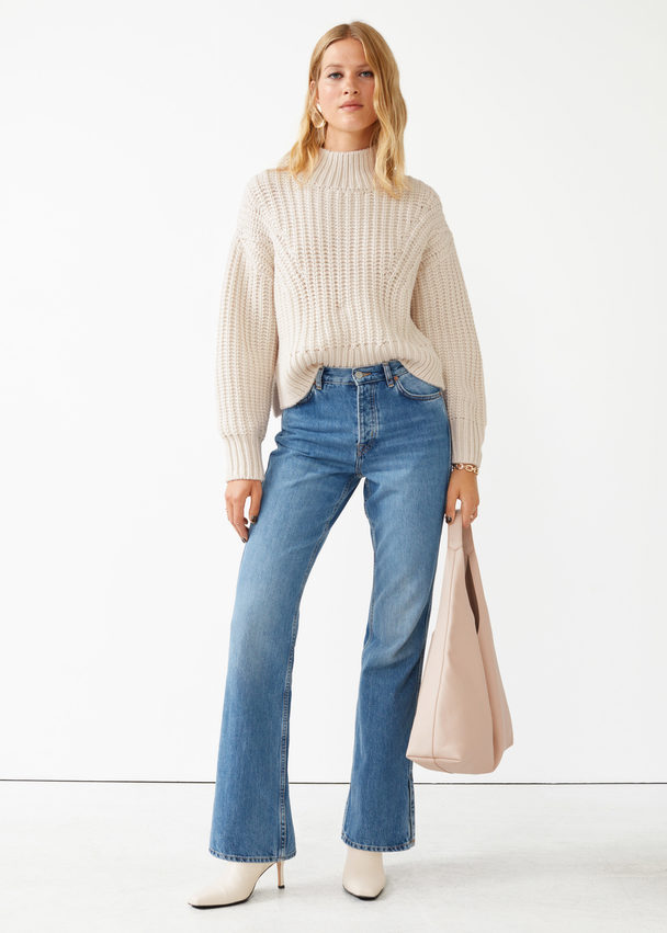 & Other Stories Heavy Knit Turtleneck Jumper White