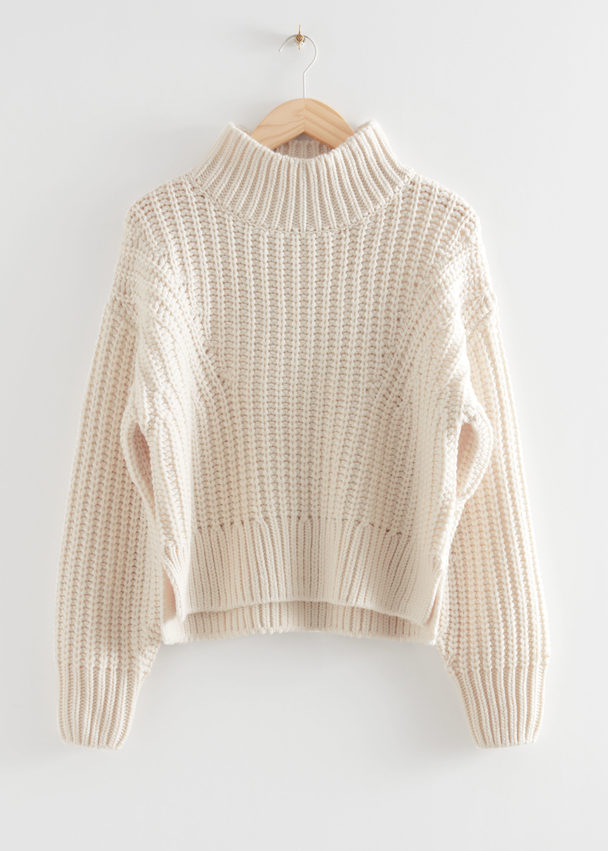 & Other Stories Heavy Knit Turtleneck Jumper White