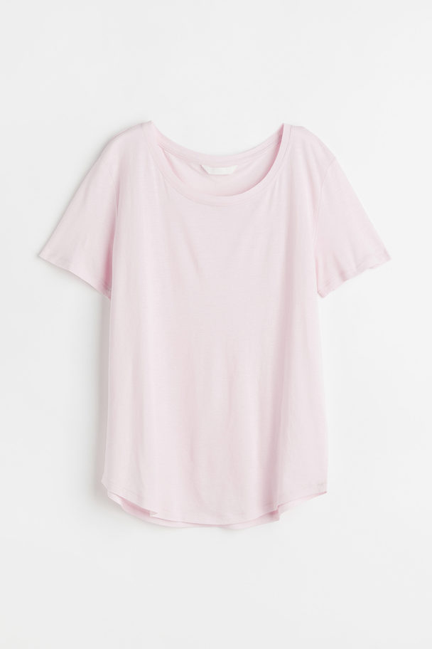 H&M Modal-blend T-shirt Light Pink