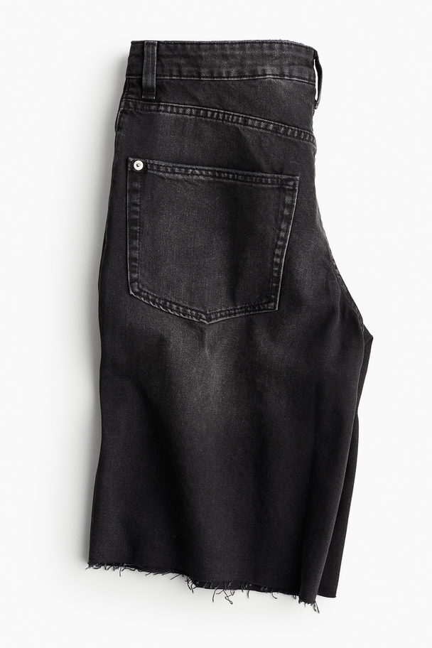 H&M Bermuda Regular Jeansshorts Schwarz