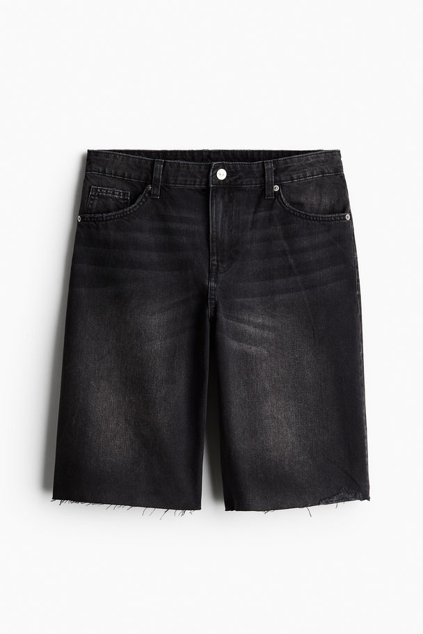 H&M Bermuda Regular Jeansshorts Schwarz