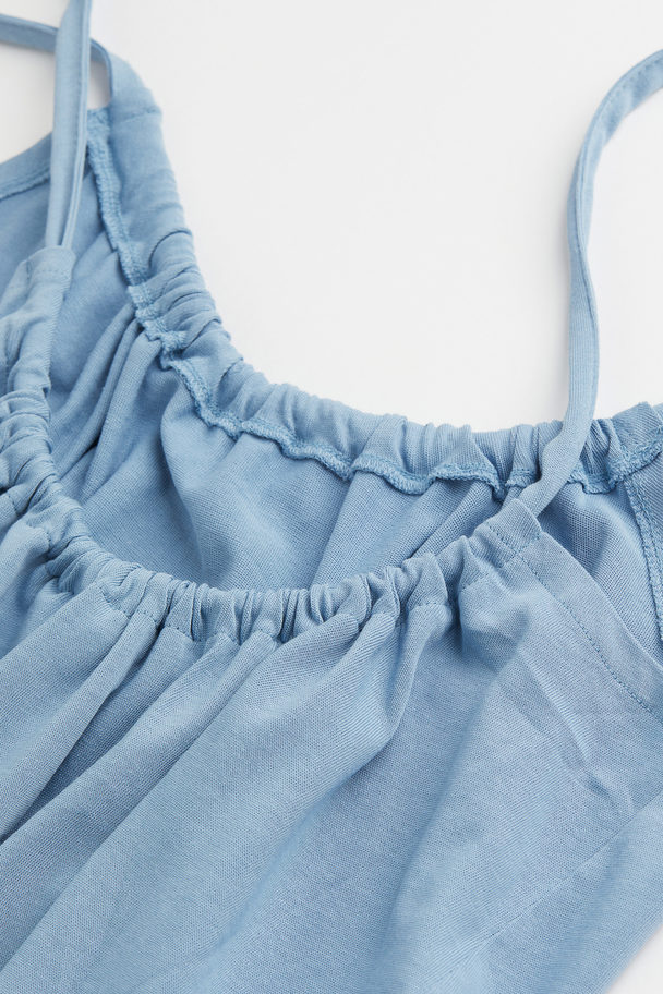 H&M Kleid aus Baumwolljersey Hellblau