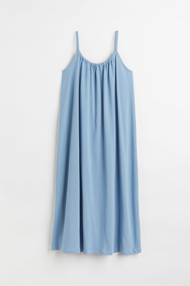 H&M Cotton Jersey Dress Light Blue