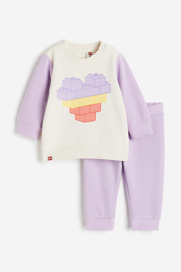 H&M 2-piece Sweatshirt Set Lilac/lego Duplo