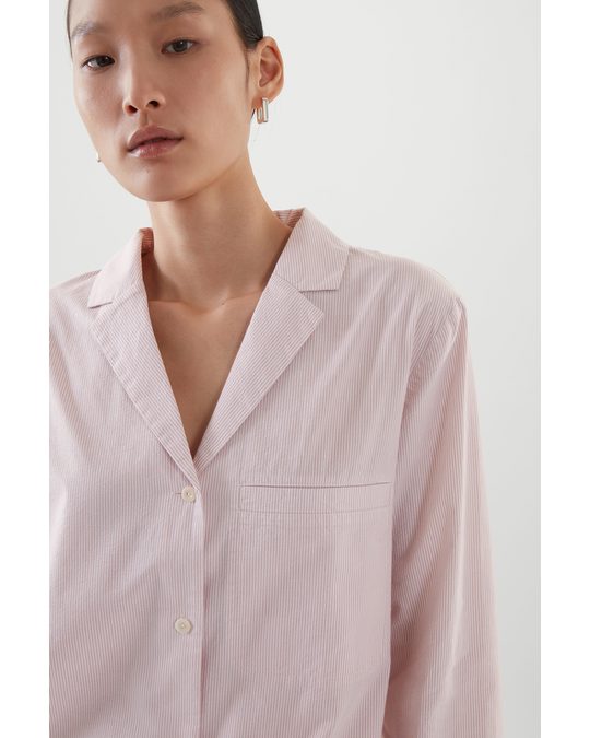 COS Seersucker Pyjama Shirt Light Pink