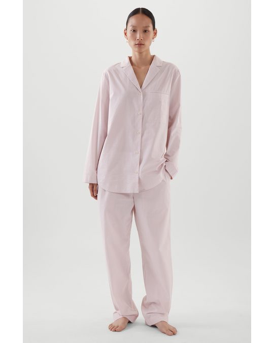 COS Seersucker Pyjama Shirt Light Pink