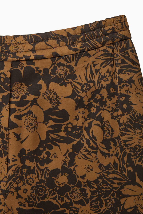 COS Wide-leg Floral-print Trousers Brown / Black / Floral