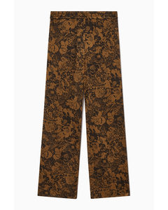 Wide-leg Floral-print Trousers Brown / Black / Floral