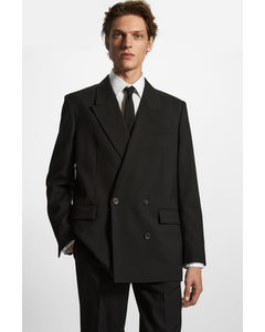 Relaxed-fit Double-breasted Blazer Black