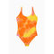 Scoop-back Printed Swimsuit Orange / Yellow
