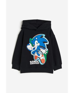 Hoodie mit Print Schwarz/Sonic der Igel