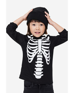Shirt Met Lange Mouwen Zwart/skelet