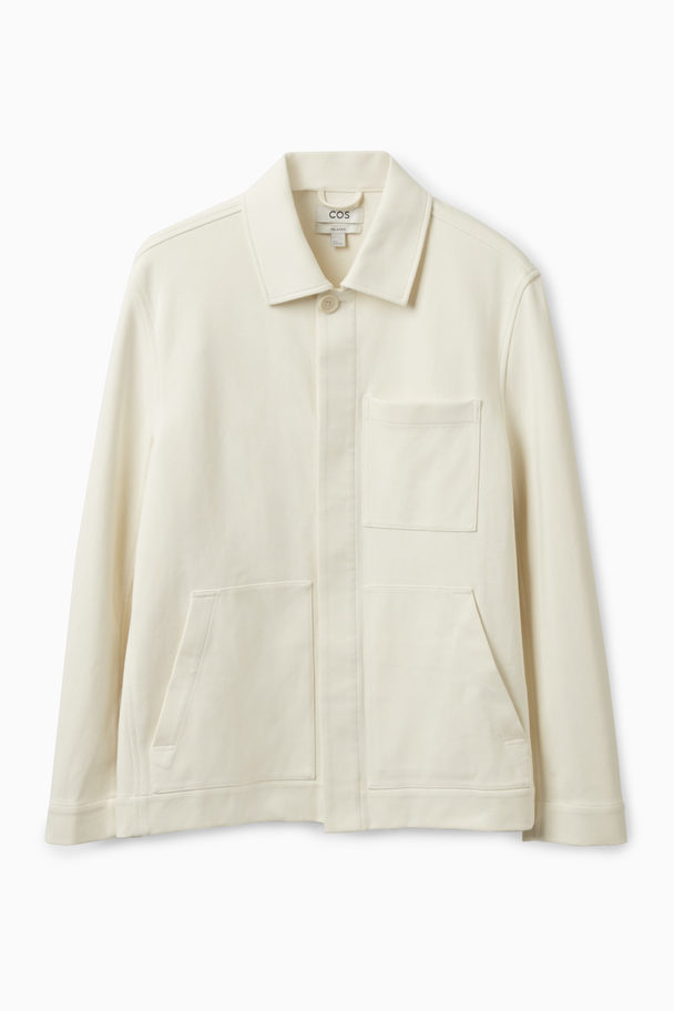 COS Minimal Jersey Jacket Cream