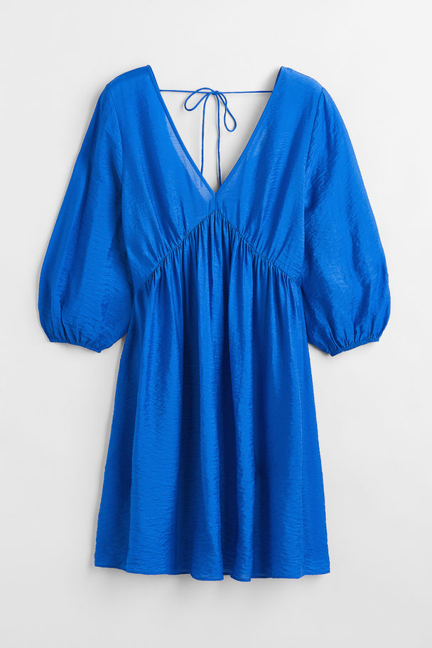 H&M V-neck Dress Bright Blue