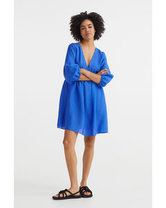 V-neck Dress Bright Blue
