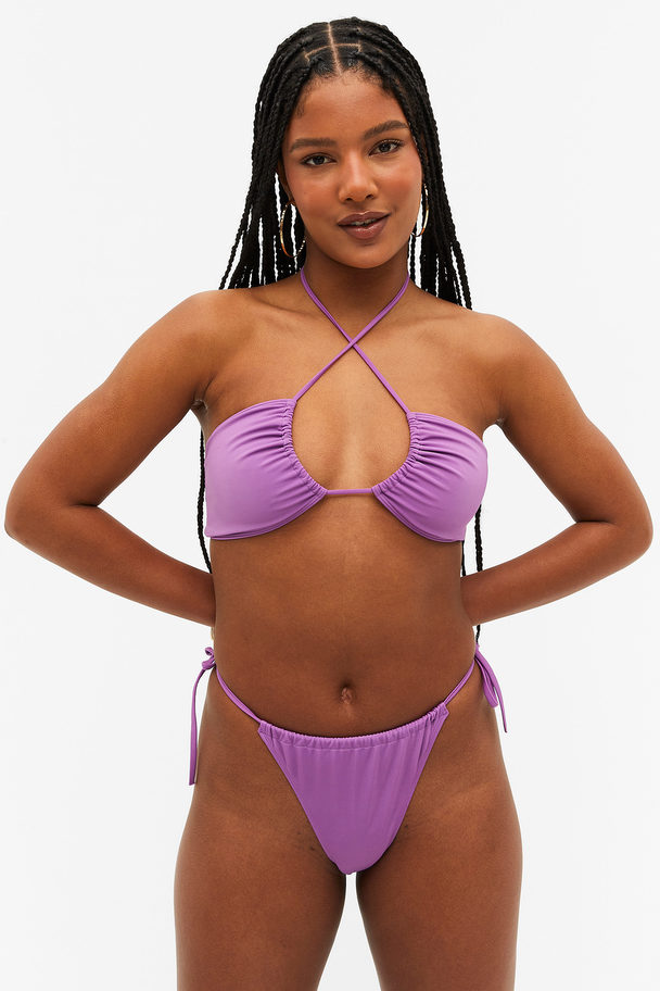 Monki Bikini-Tanga mit seitlicher Bindung Dunkelviolett