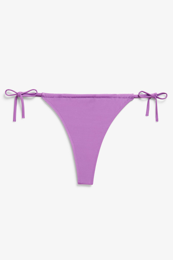 Monki Dark Lilac Side-tie Bikini Thong Dark Lilac