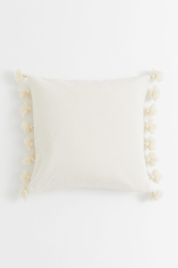H&M HOME Cushion Cover With Tassels Light Beige
